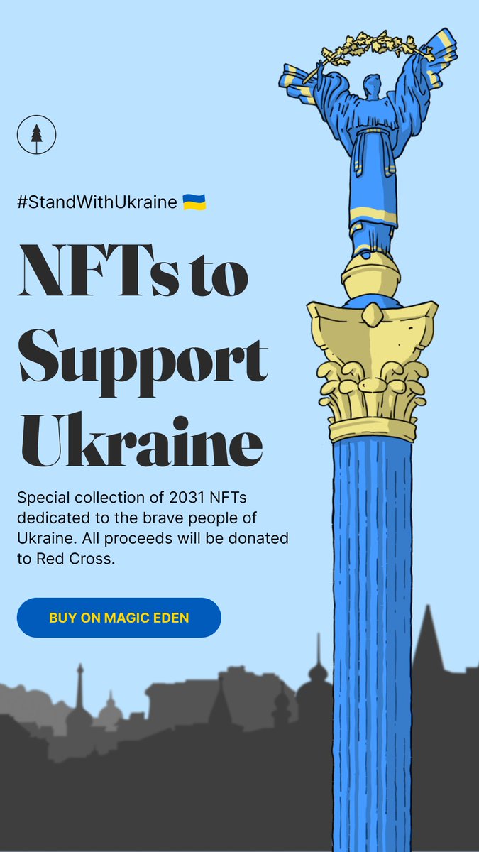 SingleEarth1's tweet photo. https://t.co/Uquxg48H4k is launching a unique #StandWithUkraine #NFT collection, with all proceeds used to support the country under attack via https://t.co/jyr4DYkBiA #NFTs #nftart #Solanaart #Solana #MagicEden
https://t.co/lR9HgaVZt8 https://t.co/IEG6MrdYAG