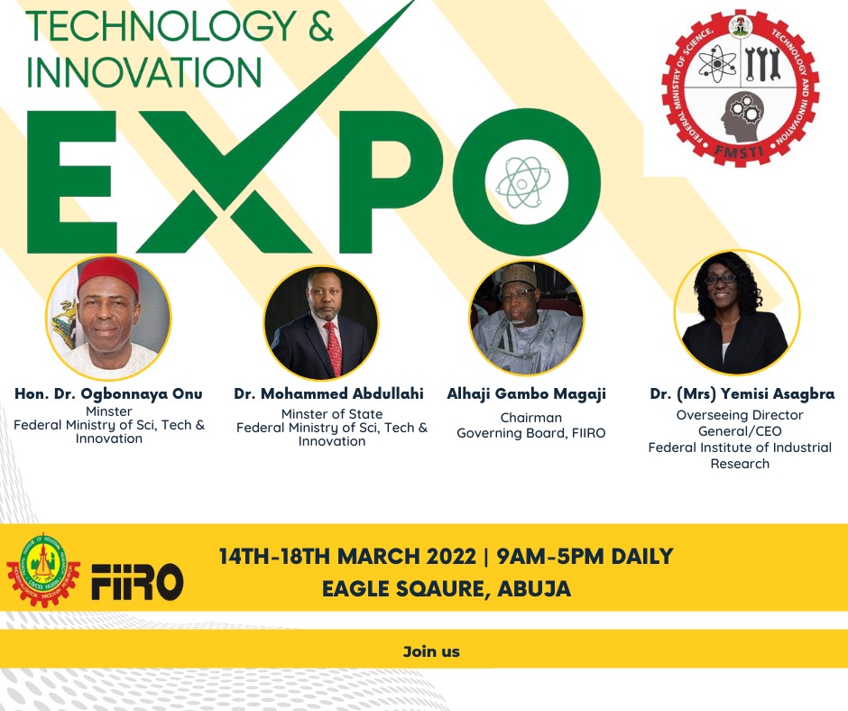 FiiroOfficial's tweet photo. D-Day is approaching quicker than you think! Come experience the technical prowess of Nigeria and its federal agencies at the technology expo 2022 from Mon 14th  March to Fri 18th March 2022 https://t.co/t5ZffHsNWh