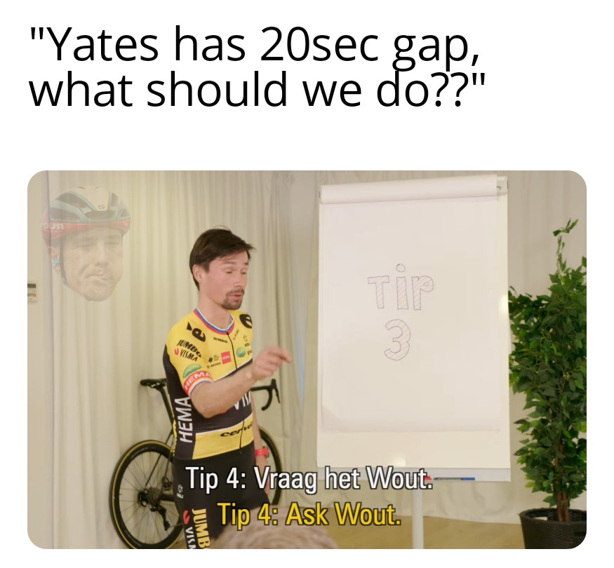 trollcyclist's tweet photo. "Wout knows stuff, like descending and looking back if you're still behind him" https://t.co/fb0pjk7sYQ