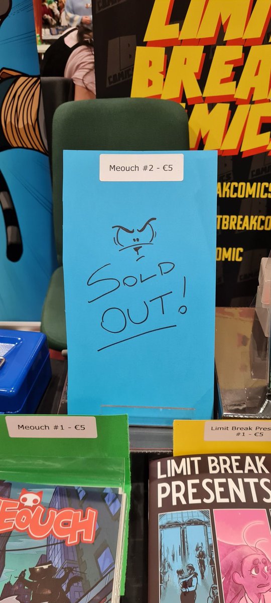 garethluby's tweet photo. Well happy with the success of #Meouch issue 2 @DublinComicCon this weekend.
We knew people loved Frankie, but we were still blown away with the response!
Thanks to everyone who stopped by @lb_comic table and picked up our books and also just had the banter! https://t.co/SgRb9ENGVJ