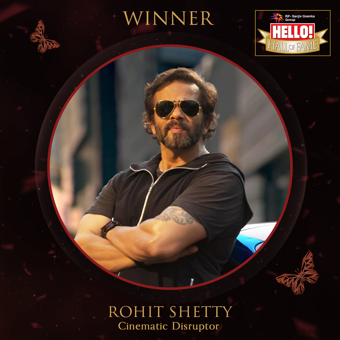 HELLOmagIndia's tweet photo. #HHOF22Winner: We can always count on #RohitShetty to make us sit at the edge of our seats through his action-packed movies. Congratulations, Rohit Shetty, on winning the 'Cinematic Disruptor' Award at the HELLO! Hall Of Fame Awards 2022.

#HHOF22 #RohitShetty https://t.co/9tgDJavH8E