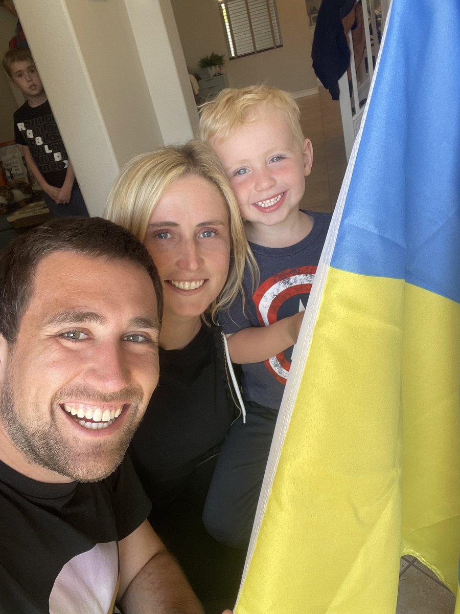 Our Ukrainian flag came in!! Mounting this outside our house along with our American flag today.