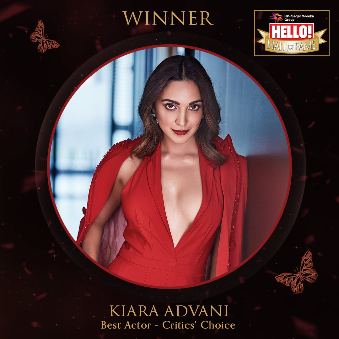 HELLOmagIndia's tweet photo. #HHOF22Winner: Bollywood's rising star, #KiaraAdvani, is stealing hearts with her endearing performances. Congratulations, Kiara Advani (@advani_kiara), on winning the 'Best Actor-Critics’ Choice' Award at the HELLO! Hall Of Fame Awards 2022.

#HHOF22 https://t.co/NPNuBMVxQL