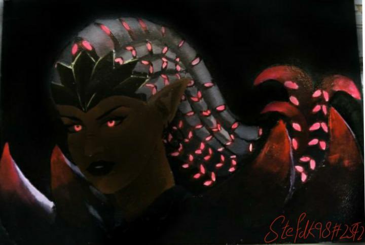 Stefvdk98_'s tweet photo. @kahiruNFT My 🩸 vision @kahiruNFT : 

Blood queen seems dangerous in looking, but she has pure and peaceful heart. She has super power in her red eyes. She uses it for the help to one's who are in danger. The bright red beam in her eyes shows her potential… (1/3)

#Kahiru #BloodQueen https://t.co/WEB95RqUfJ
