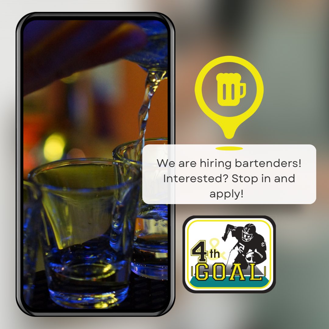 Are you sociable ? Do you enjoy bartending or want to learn how ? Come on in and fill out an application!