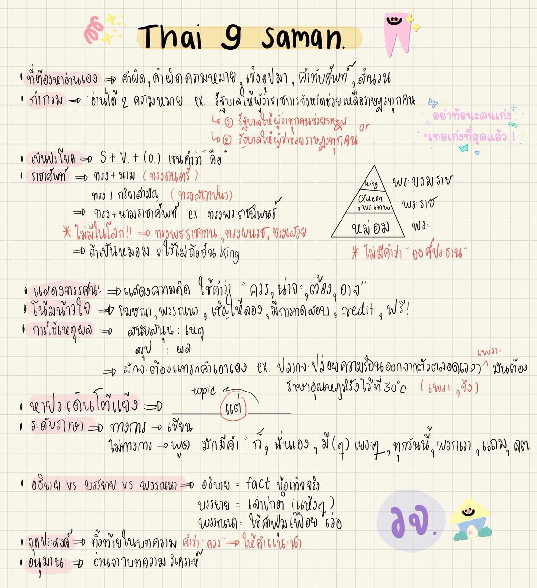 เอา trick ไทย 9 สามัญ มาแบ่งปันคั้บ พยายามเขียนให้อ่านออกสุดแล้ว  ₍ᐢ‥ᐢ₎ ♡ #dek65