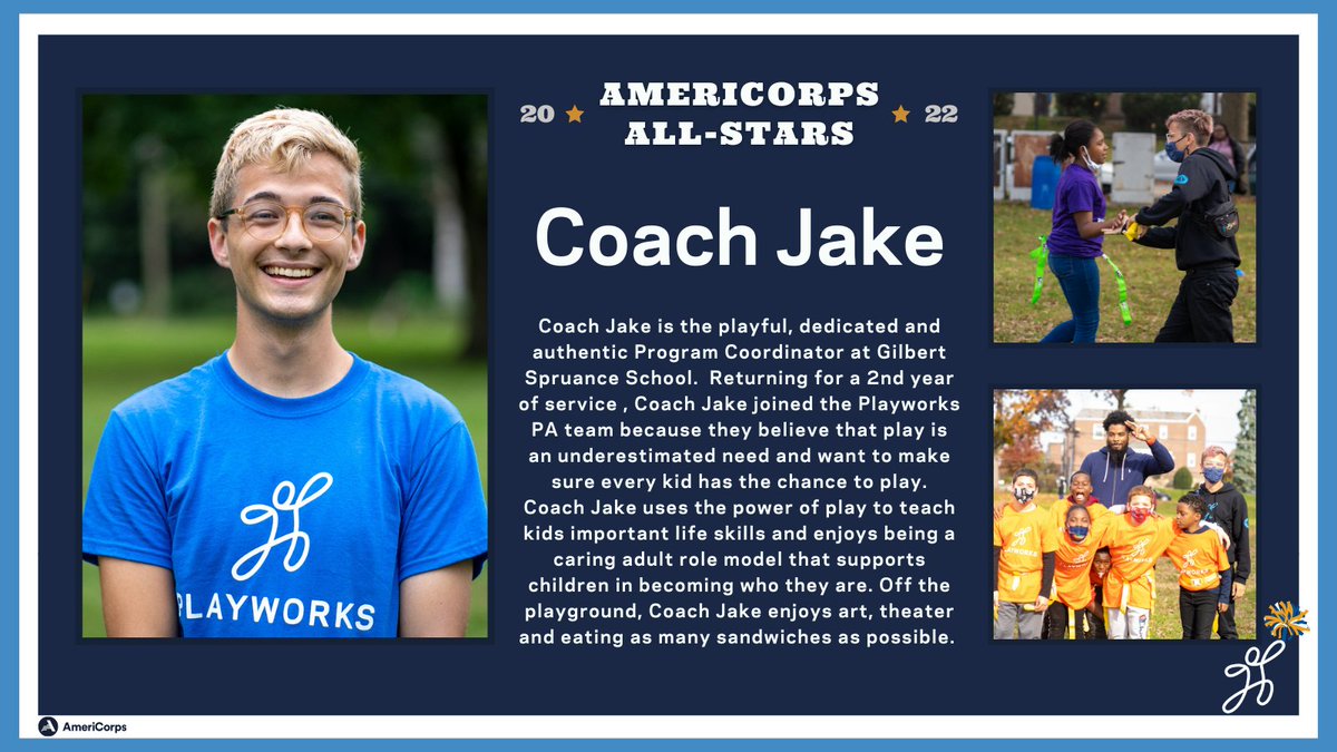 Happy <a href="/AmeriCorps/">AmeriCorps</a> Week! Get your pompoms out your high-fives up and join <a href="/PlayworksPA/">Playworks PA</a> celebration! All week we'll be spotlighting our amazing AmeriCorps Playworks coaches. Show some likes, share a story &amp; say TY to the people and their service that make our communities stronger!