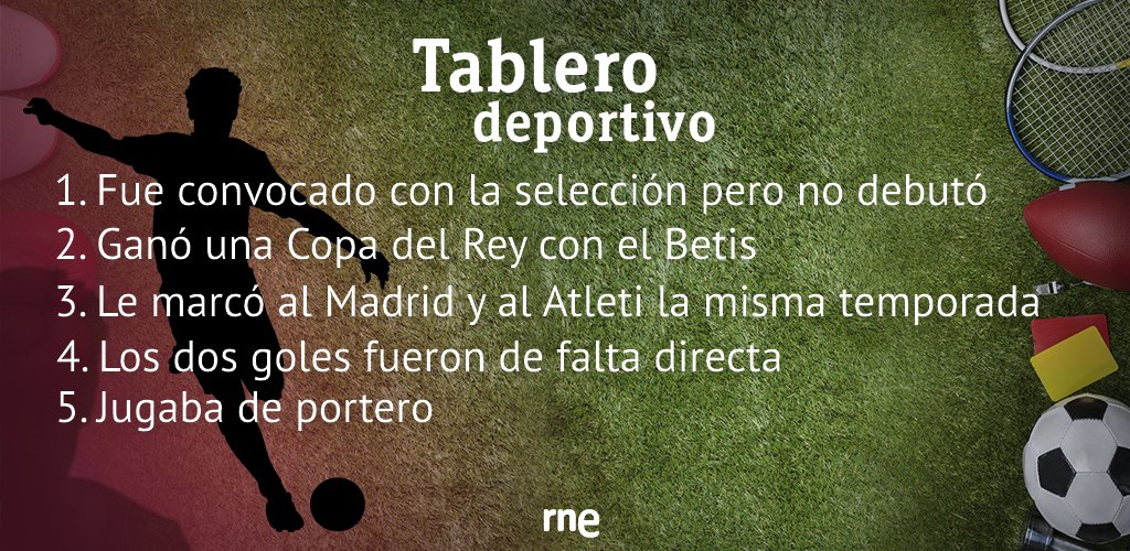 Deportes_rne's tweet photo. ¡#Sorteo de Paradores 🏡!

¿Quieres 2 noches con desayuno en el parador que quieras?

⁉️ Adivina el #FutbolistaMisterioso
🔄 Haz RT
⏩ Síguenos 

5º Jugaba de portero https://t.co/DXSRUVPzVY