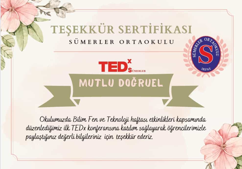 Yapay Zeka ve Genom Bilimi Uzmanı, Bulut Bilişim Mimarı Dr. Mutlu Doğruel'e ilk TEDx konferansımıza katılım sağlayarak öğrencilerimizle paylaştığı değerli bilgiler için  teşekkür ederiz.
youtu.be/K_mb4T9uypg
<a href="/tcmeb/">Millî Eğitim Bakanlığı</a>
<a href="/hataymem/">Hatay İl Millî Eğitim Müdürlüğü</a>
<a href="/mesutcerko/">Mesut Çerko🇹🇷</a>
<a href="/mdogruel/">Dr. Mutlu Dogruel</a>