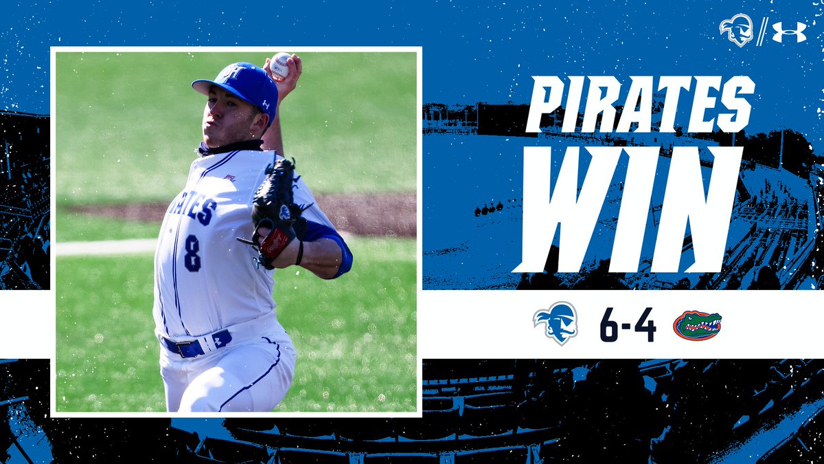 SHUBaseball's tweet photo. We take out No. 11 in Gainesville!!! 

Let's build off of it 💪

#HALLin 🔵⚪️ | #NeverLoseYourHustle https://t.co/JgvrAaL0IS