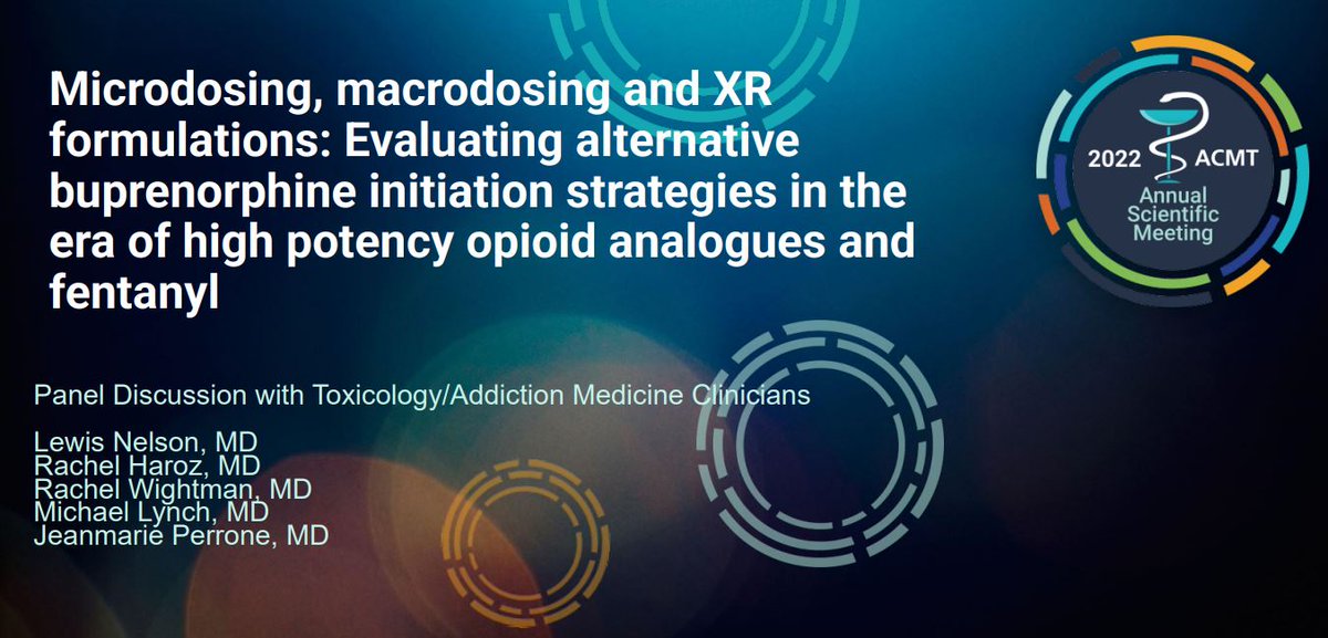 American College of Medical Toxicology (@acmtmedtox) on Twitter photo Informative and engaging panel discussion on "Microdosing and Macrodosing: Alternative Buprenorphine Initiation Strategies in the Fentanyl Era" moderated by <a href="/LNelsonMD/">Lewis Nelson</a> feat. <a href="/JMPerroneMD/">Jeanmarie Perrone MD</a> <a href="/HarozR/">Rachel Haroz</a> & Michael Lynch, MD, FACMT, Rachel Wightman, MD, FACMT Informative and engaging panel discussion on "Microdosing and Macrodosing: Alternative Buprenorphine Initiation Strategies in the Fentanyl Era" moderated by <a href="/LNelsonMD/">Lewis Nelson</a> feat. <a href="/JMPerroneMD/">Jeanmarie Perrone MD</a> <a href="/HarozR/">Rachel Haroz</a> & Michael Lynch, MD, FACMT, Rachel Wightman, MD, FACMT