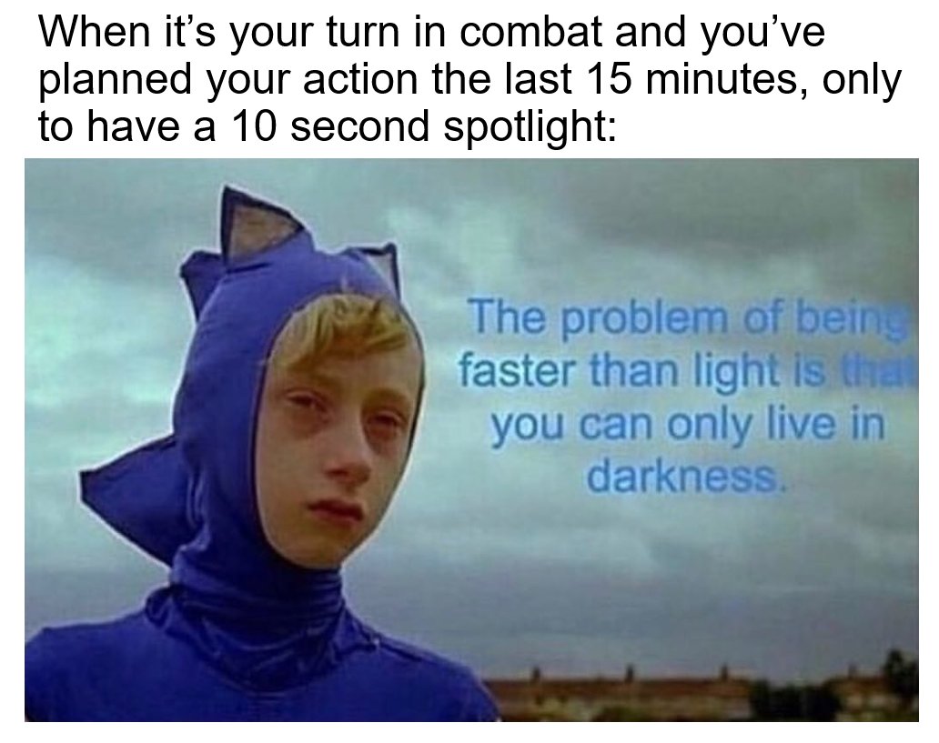 "Does a 19 hit? It takes 14 damage. End of turn."
🧙🏻‍♂️⚔️🧙🏻‍♂️
credit: TheVebis
#dnd  #rpg  #dndminiatures #charactersheet  #cosplay  #meme #druid