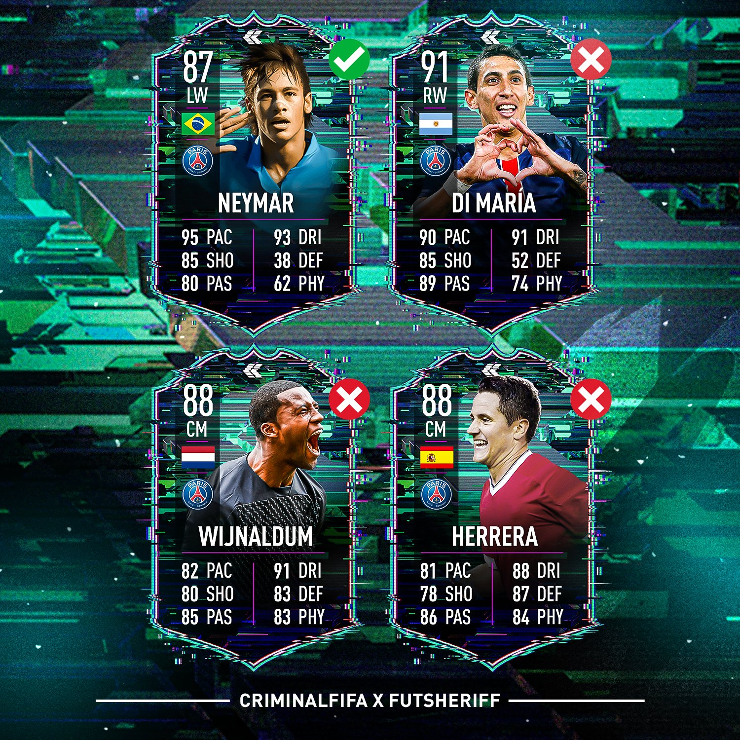 Fifa 22 Leaks Twitter Fut Sheriff on X: "Like i said when Neymar was coming, there was another 3 Flashbacks from PSG! The names were: Herrera, Di Maria and Wijnaldum. EA added 4 potential PSG Flashback