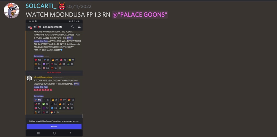 SOLCARTI_'s tweet photo. GM FRENS! JUST HERE TO REMIND YOU GUYS THAT CARTI DOES'NT MISS! I CALLED MOONDUSA AT 1.3 = FP 1.9/2... THEN CALLED SOLANA HILLS AT .8 = FP 1+ WE EAT BURGERS ALL DAY IN THE PALACE 💎👹🚀 https://t.co/AKRwlGOL3g