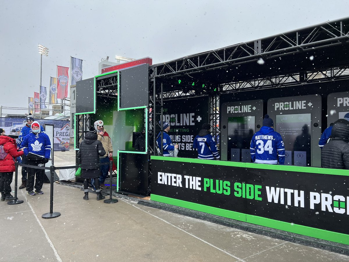 OLGproline's tweet photo. For the first time ever, @OLGProline is the official presenting sponsor at this year’s @NHL #HeritageClassic Pre-Game @TimHortonsField. Check out the PROLINE+ activation today from 12-5pm where you can put your sports knowledge to the test for a chance to win prizes! #PROLINEPLUS https://t.co/eYttFVPkTx