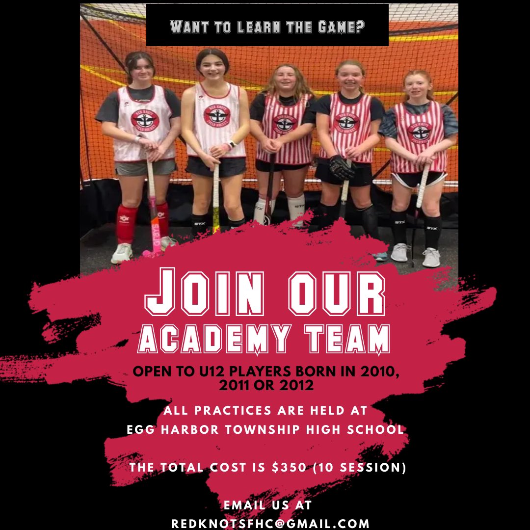 Miss our first tryouts? Join us 3/16 from 7:30-9pm! Email redknotsfhc@gmail.com to register!