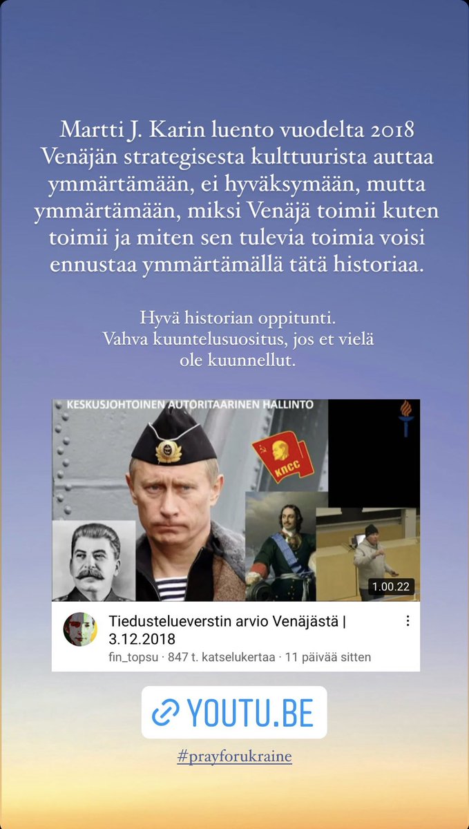 Kiitos <a href="/maraj60/">Martti J Kari</a> tästä 🙏 toivottavasti moni kuuntelee 👉🏻 youtu.be/kF9KretXqJw <a href="/it_jyu/">IT-tiedekunta JYU</a> <a href="/uniofjyvaskyla/">University of Jyväskylä</a> #PrayForUkraine #ukrainawar
