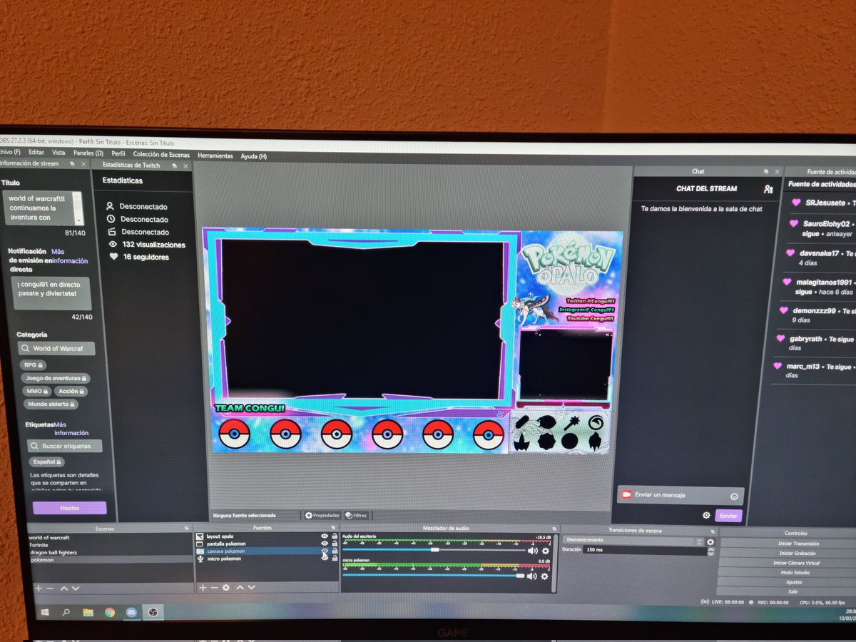 Ya está todo listo en una rato comenzamos estamos atentos para no perderos esta magnífica serie pokemon opalo¡Entra en Twitch para ver congui91 conmigo! twitch.tv/congui91?sr=a