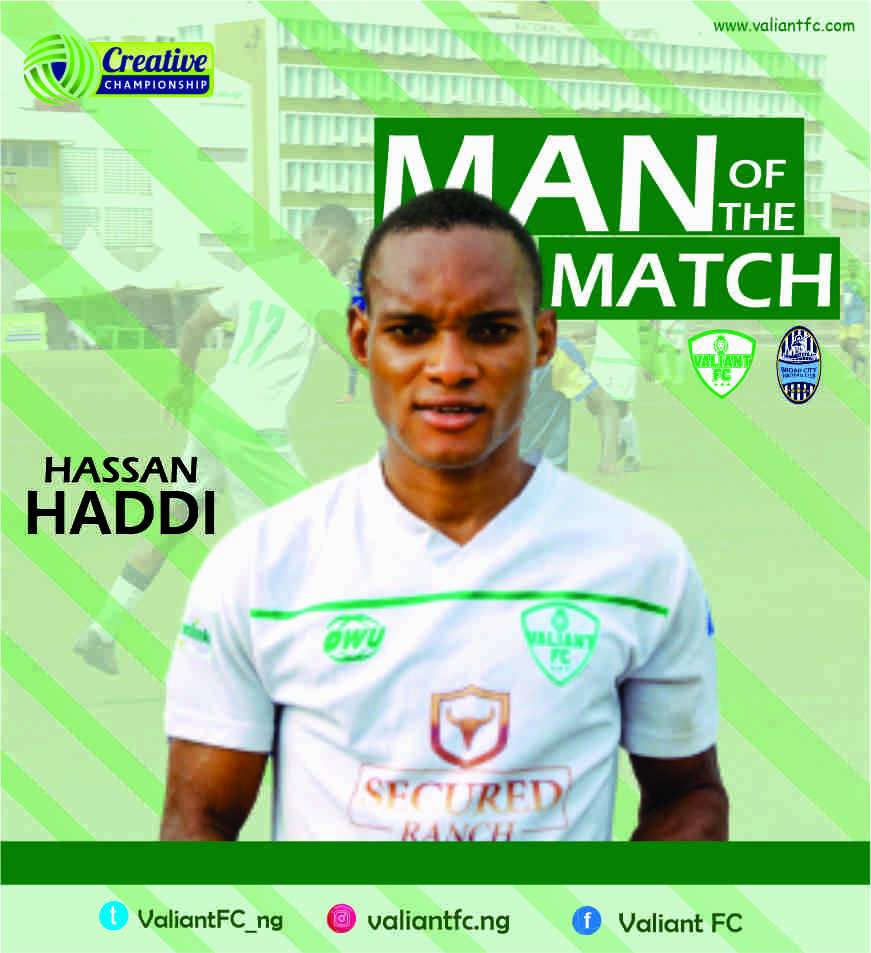 ValiantFC_ng's tweet photo. He came in and delivered. What a performance! 🔥

#TheBraveBoys 🟢⚪ | #VALBRC | #TCCLeague22 https://t.co/JFHA07n7Si