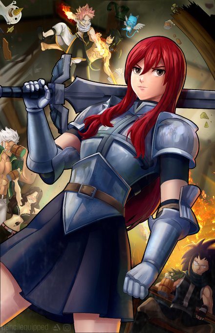 I managed to finish this piece on time! I love Erza. She's s