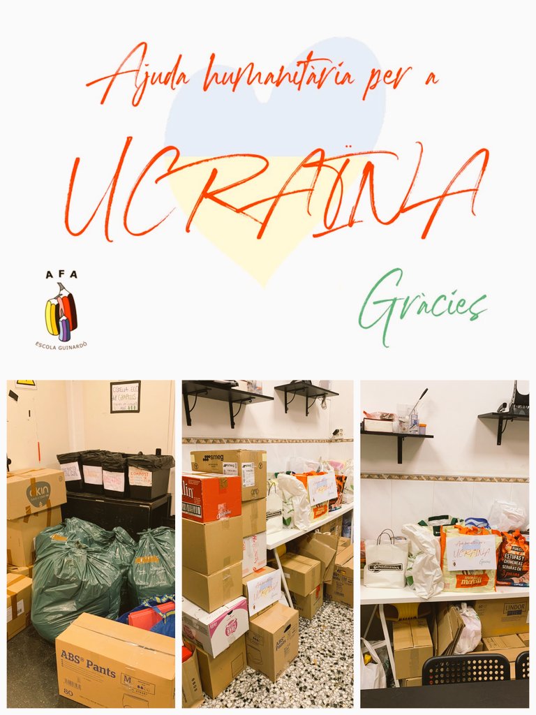 afa_escola's tweet photo. Des de l’AFA us volem donar les gràcies per la vostra solidaritat. 
#ucraina #recollida #ajuda #pau https://t.co/oikzsrsquk