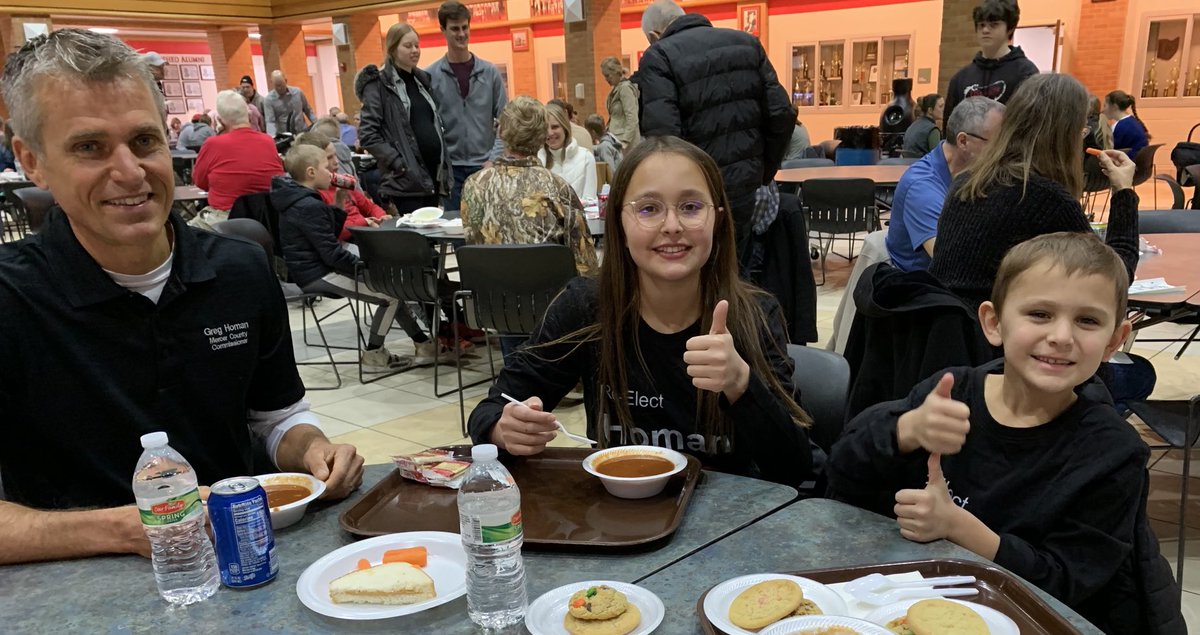 GregHoman's tweet photo. “Dad, their chili is much better than what you make.”  Carthagena and Cranberry Church Fundraiser. https://t.co/nj1MRVXkyG