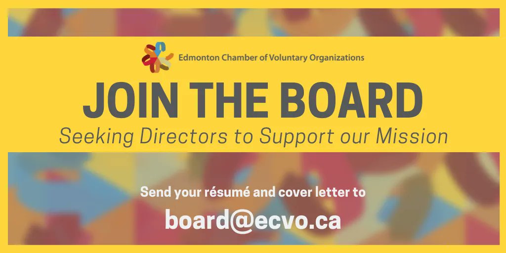 EdmCVO's tweet photo. We’re seeking new voices to join the ECVO board to guide our work and inspire transformation in Edmonton’s non-profit sector. Learn more about this opportunity on the ECVO blog! https://t.co/WhQAxesTm9 https://t.co/oPpmEmcVLM