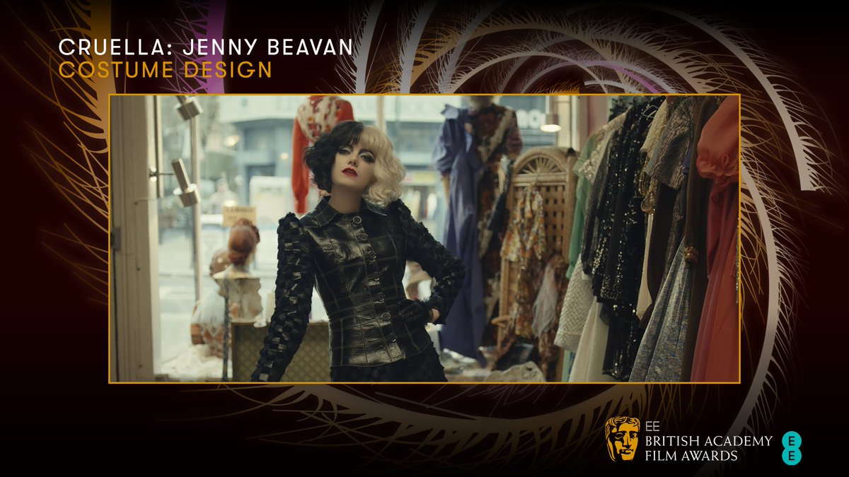 RT @BAFTA: Congrats to Jenny Beavan for her work on Cruella, which picks up the Award for Costume Design #EEBAFTAs https://t.co/83gdRY7tY3