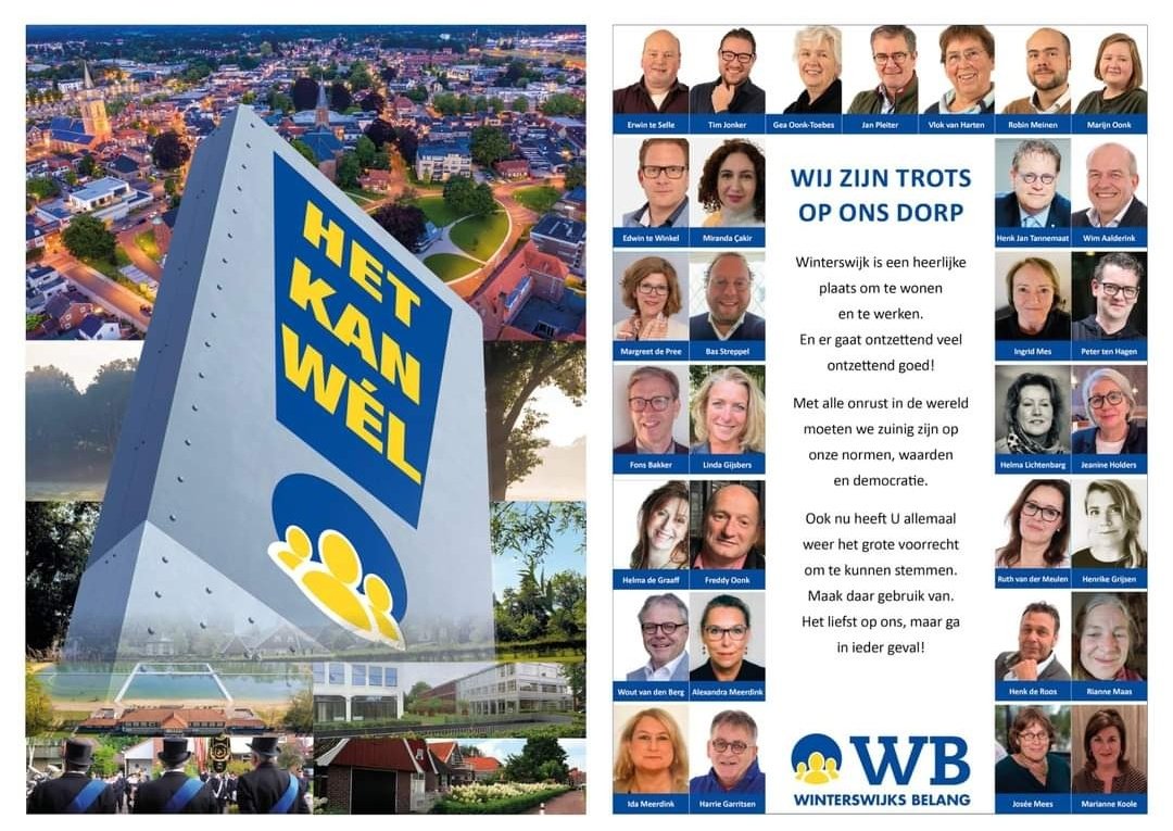WwijksBelang's tweet photo. DE GEZICHTEN VAN WB! ✅ De afgelopen weken hebben veel WB-kandidaten zich aan u voorgesteld. Wij laten graag alvast al onze kandidaten aan u zien! Wij zijn trots op deze lijst vol met betrokken Winterswijkers. 
Maak gebruik van uw stemrecht!
Ons motto: Het kan wél 💪✅ https://t.co/7uj3WMEjze