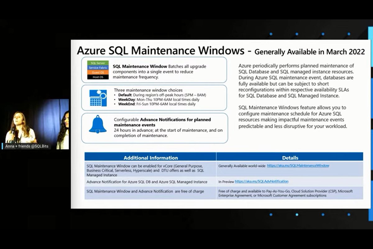 JamesvandenBerg's tweet photo. Azure SQL News Update | Data Exposed Live @SQLBits 2022 🚀✅
https://t.co/v3qoeJSnln
#Azure #AzureSQL #AzOps #Cloud #SQLBits #SQLBITS2022 with @AnalyticAnna via @MarisaBrasile https://t.co/d4XjBJJL6r