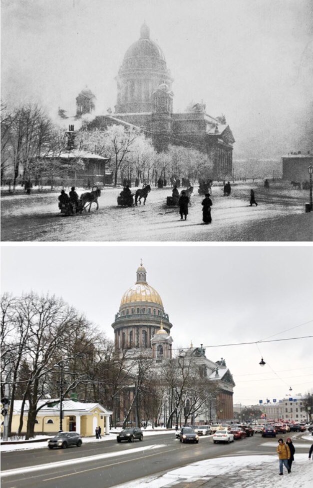 Петербург. Исаакиевский собор. 
1878 и 2022 год.