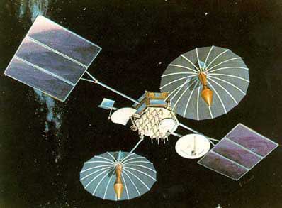 A artists' rendition of a satellite floating in space.