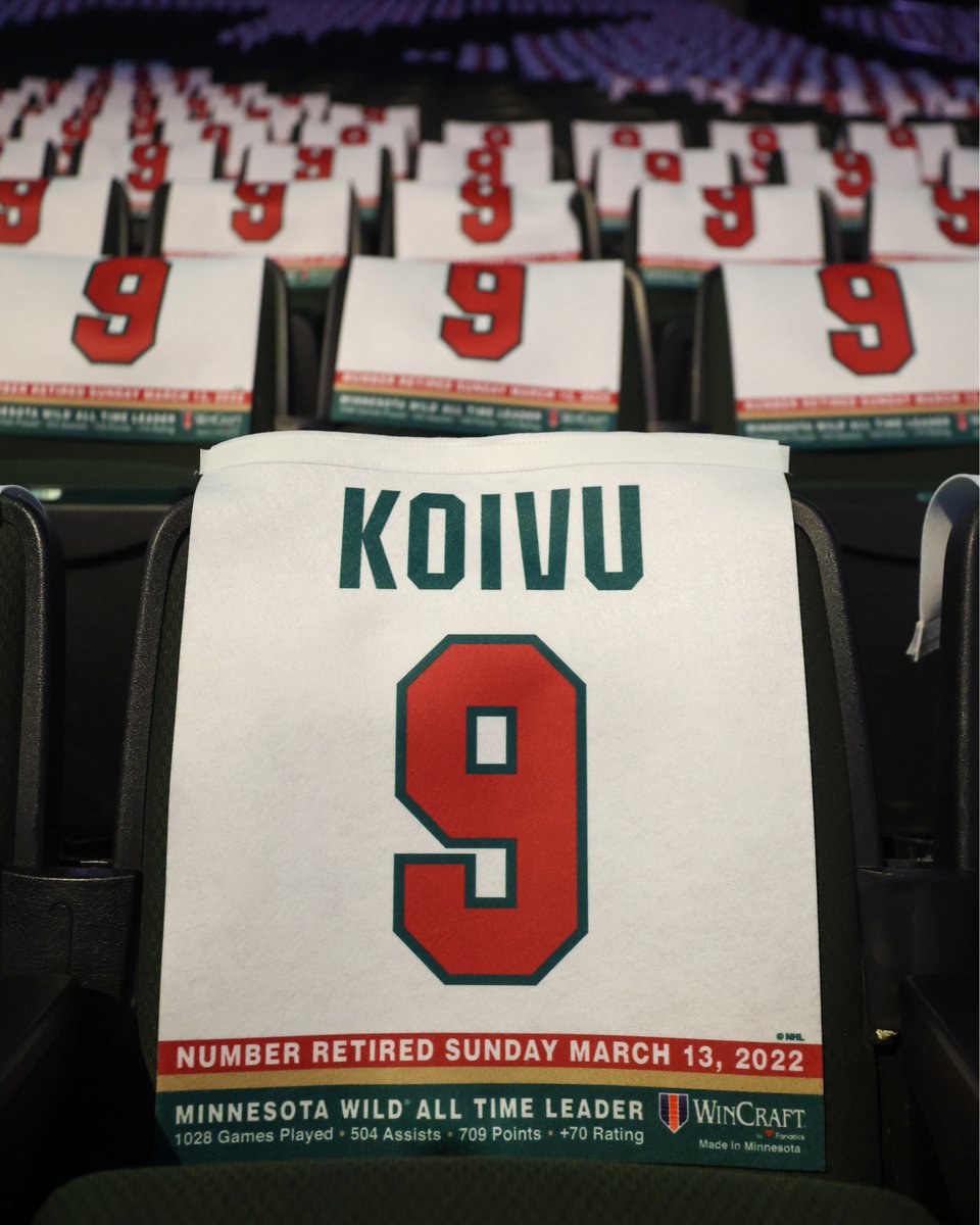mnwild's tweet photo. The stage is set! Don't miss a minute of Mikko.

⏰ 5 p.m. | 📺 @BallySportsNOR | #9forAllTime x WinCraft https://t.co/IrV63hY8t9