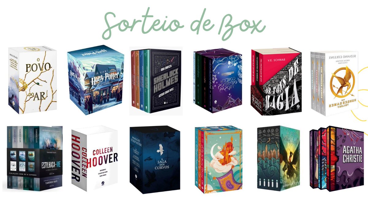 promodebooks's tweet photo. 📚📚 Sorteio Box de Livros 📚📚

🏆 Prêmio:
✨ UM Box dentre as opções da imagem!

↪️ Regras:
• Seguir @promodebooks
• Comentar o Box desejado + #100kPromodeBooks 
• Dar RT nesse tweet (sem citar)
• Dar RT no fixado da página 

Resultado: 27/03! 🍀📚 https://t.co/eOWGHm9CYq
