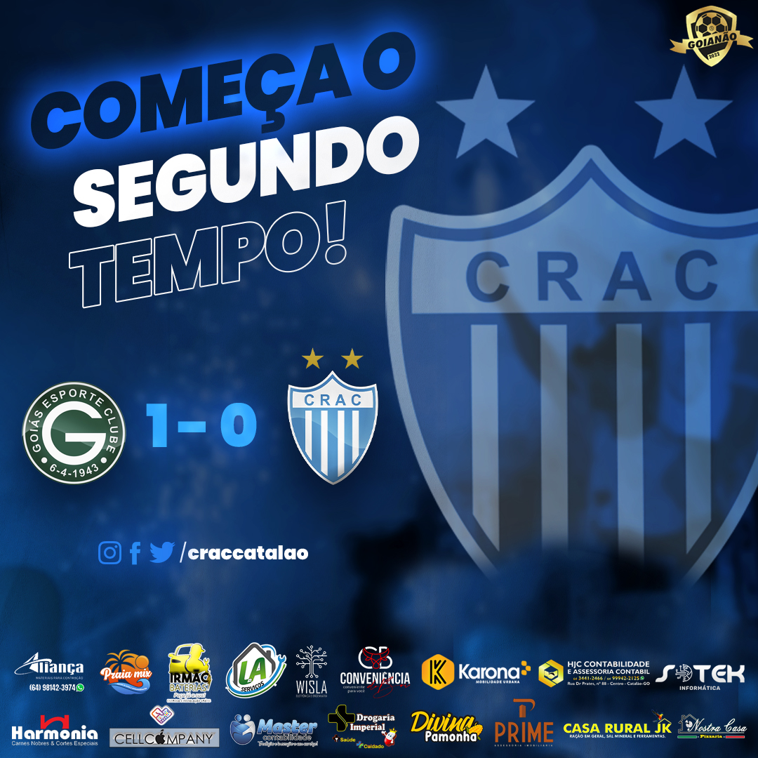 RECOMEÇA O JOGO!!!!!

Bola rolando para o 2º tempo de, até aqui, Goiás 1x0 Crac.
Leão do Sul tem a missão de reverter 4 gols em 45 minutos para levar a decisão para os pênaltis.
#vamosLeão