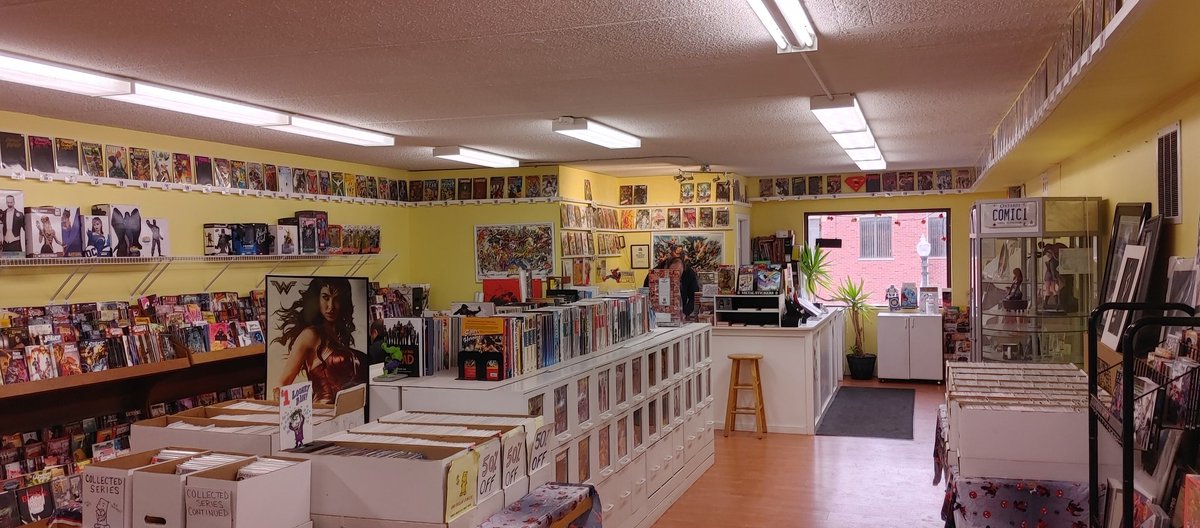 comic1books's tweet photo. Hey look at our walls! Nicely labeled and full of books, we just had to show off! https://t.co/ECTjqOKemG