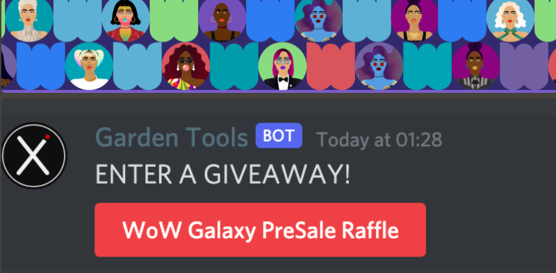 FlowerGirlsNFT's tweet photo. FLASH 24 HR DISCORD GIVEAWAY for FG holders ⚡️  

WORLD OF WOMEN GALAXY ALLOW LIST RAFFLE ✨ 
 
@worldofwomennft have given our community 25 allow-list spots on their new project WoW Galaxy!

Head to🍀│ gardener-giveaways &amp; click the red button to enter

https://t.co/sEyCte5WWb https://t.co/mzgbsp7VbA
