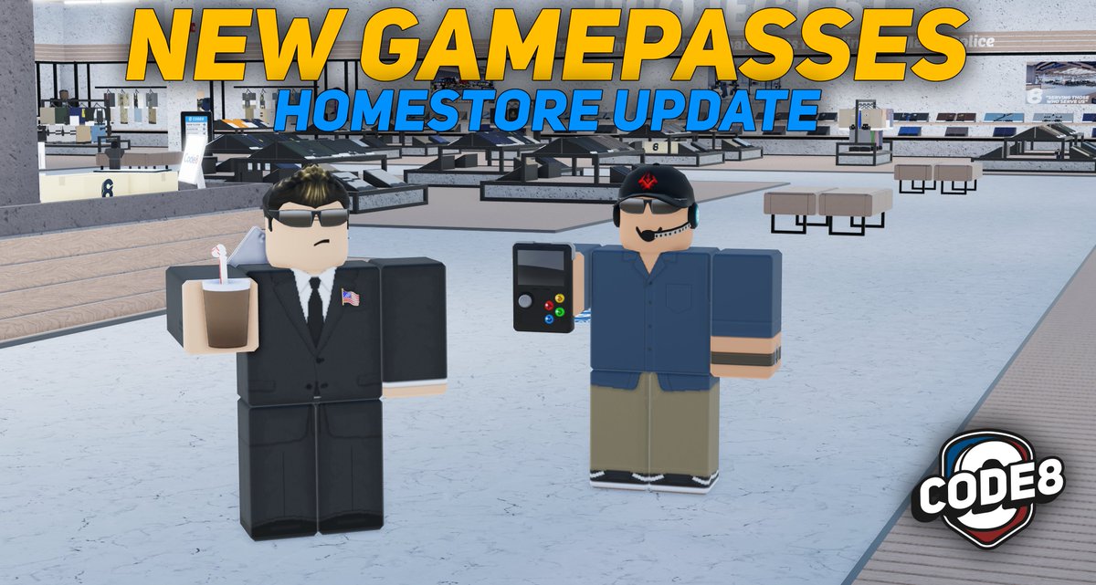 🏓 Code 8 Homestore - Game passes Update

You can now purchase game passes in the game store in order to get fun tools inside the homes tore! You can access links to all the game passes in the Deform post below!

More information can be found at:
devforum.roblox.com/t/code-8-31122…