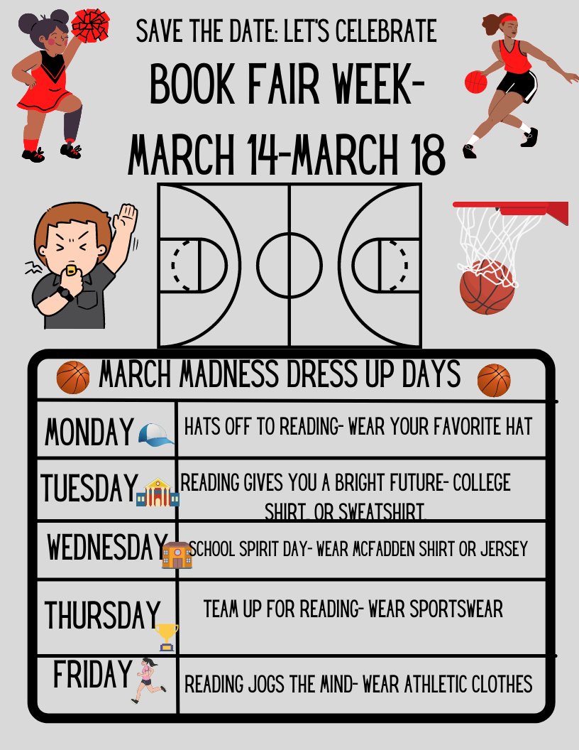 meganmfrazier's tweet photo. Experience Book Madness during March Madness at our spring book fair. Extended hours Thursday afternoon from 3:00-4:00. Can’t wait to see you there!  @MES_Mustangs https://t.co/9zBMorkYV7