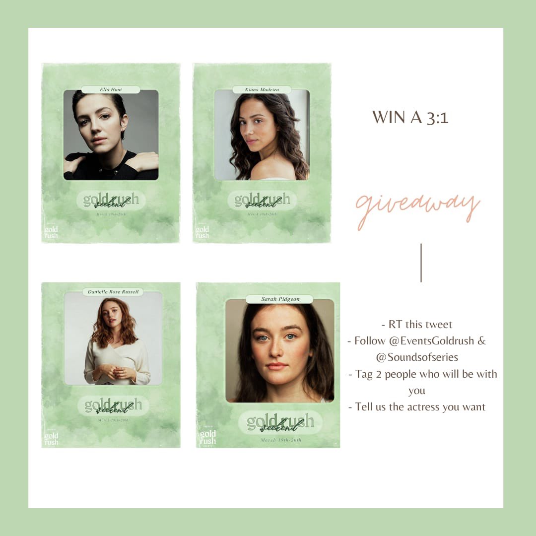 #GIVEAWAY: Win a meeting (3-1) with the actor of your choice for you and your friends, on Zoom this week-end with GoldRush !

To enter : 
◾️ RT this tweet
◾️ Follow @EventsGoldrush and <a href="/SoundsOfSeries/">SoundsOfSeries</a> 
◾️Tag 2 friends who will be with you 
◾️Tell us the actress you want
