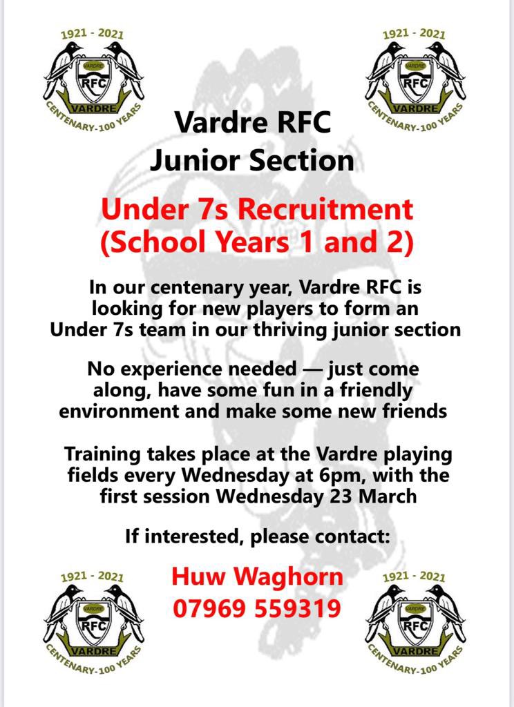 vardrerugby's tweet photo. Under 7s are recruiting��.. see photos for info! https://t.co/6DY9r8bSF5