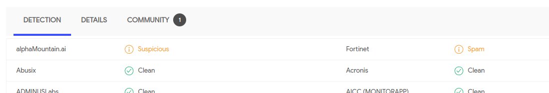 nuria_imeq's tweet image. Lo curioso es que ese dominio, según #maltiverse está involucrado en distribución de #malware con varios IOcs asociados #stopscammer