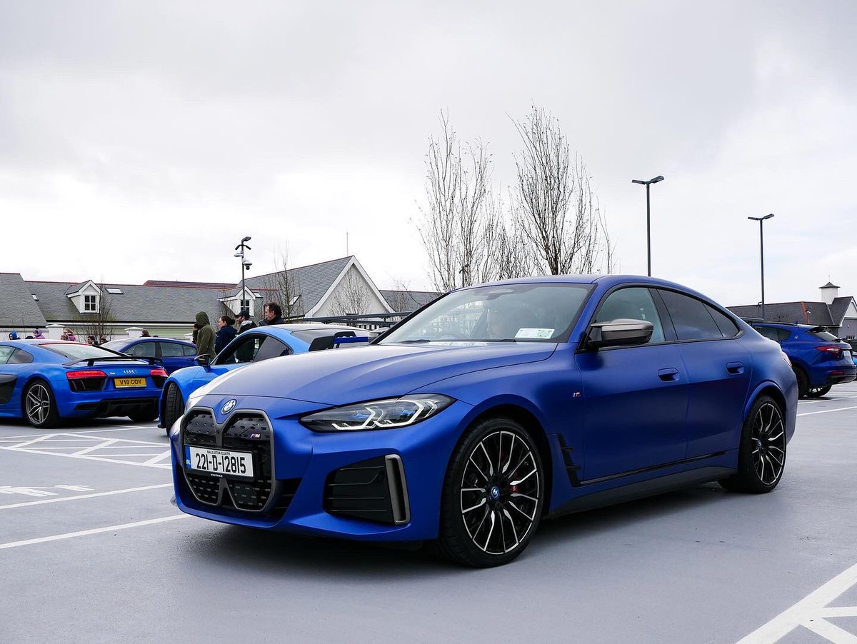 automotiveTEAM's tweet photo. Another fantastic event setup by @cannonballireland 

We were delighted to take part in today’s private drive 

We also had the pleasure of bringing @bmwireland new fully electric i4 M50. Joining the fleet of amazing cars!! 

A great way to spend a Sunday Morning 😎
.
.
.
#bmw https://t.co/gkK6dbhw6N