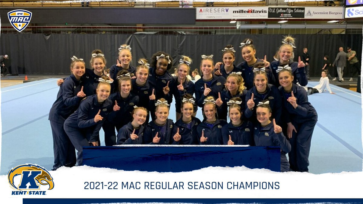 With their win today, <a href="/KentStGym/">Kent State Gymnastics</a> claimed a share of the 2021-22 MAC Regular Season Title!

#GoFlashes | #MACtion