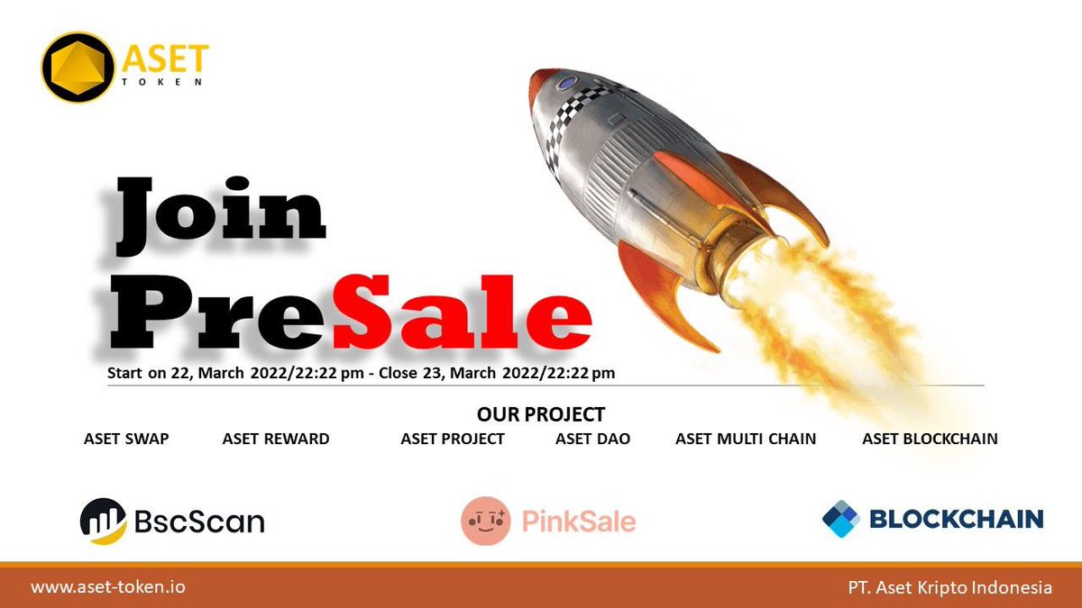 AsetToken's tweet photo. ASET Token Now schedulle for presale on Pinksale. Don't mis it!
https://t.co/UoBkOP9o4Z
#asettoken #presaleasettoken #diasetinaja #hidddengems #crypto https://t.co/KcBwrgl8kK