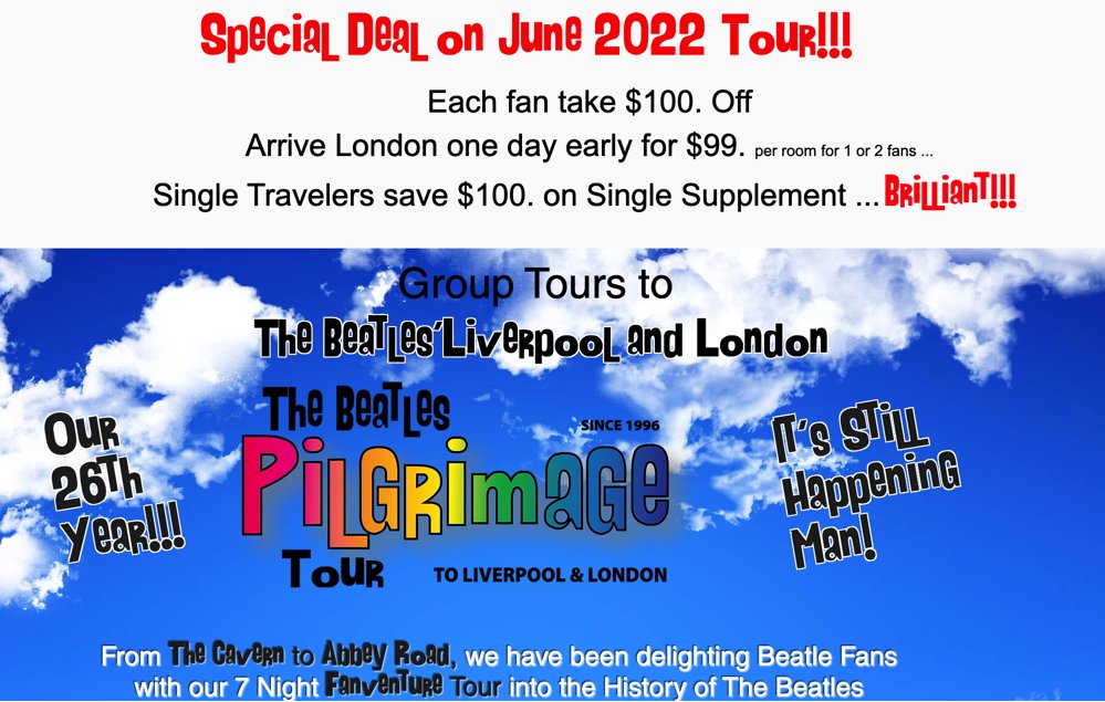 BeatleTour's tweet photo. Tours to The Beatles's Liverpool and London... https://t.co/BpMv8V2PuF