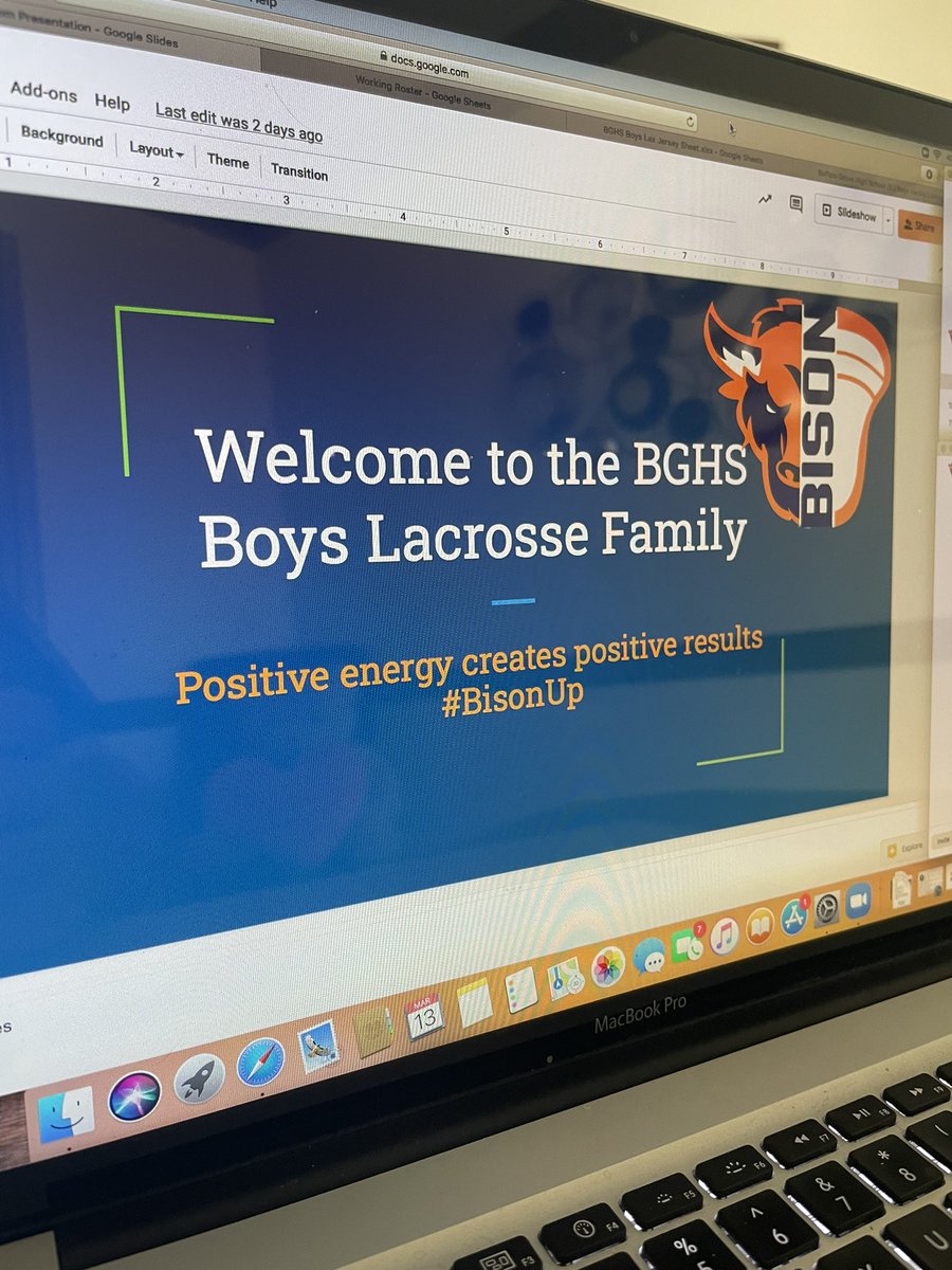 Team and Parent Zoom meeting at 4pm. See ya there 🦬🥍