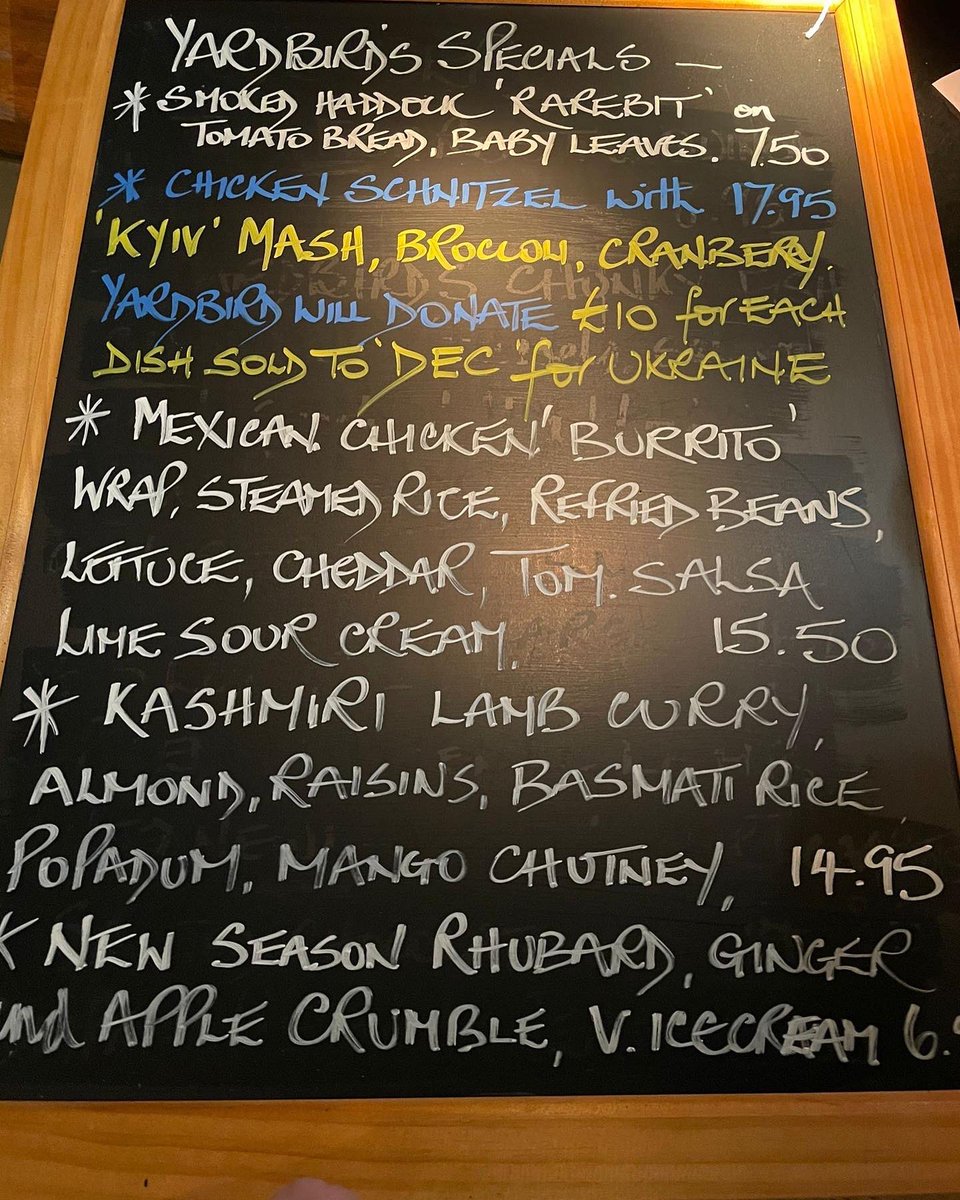 Chicken schnitzel with ‘Kyiv’ mash, broccoli and cranberry. Yardbird will donate £10 for each dish sold to ‘DEC’ Ukraine appeal. #istandwithukraine