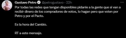 Enrique_GomezM's tweet photo. El origen político de @petrogustavo es delincuencial, como él mismo lo reconoce de manera cínica y sigue incitando al delito. Se sabe que las ías poco hacen pero esto no se puede tolerar en las #Elecciones2022. De ahí la importancia del regreso de la moral a la política. https://t.co/HWglRUN16I