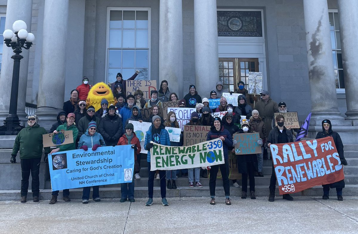 We rallied in Concord today to call on Governor Sununu and the NH legislature to stop stalling climate action! We demand Renewable Energy now! (Shout out to the amazing 350NH Youth Fellows who planned and held this rally!)